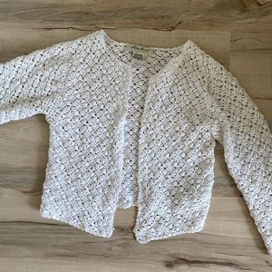 Vintage White Crocheted Mini Cardigan